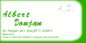 albert domjan business card